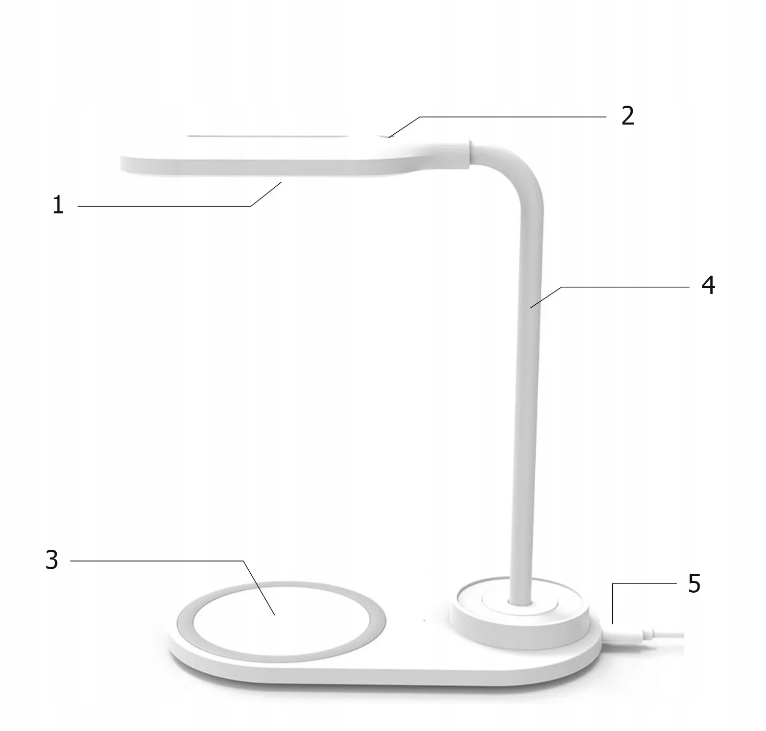 Opis lampki biurkowej z funkcją ładowarki bezprzewodowej QI HT-12