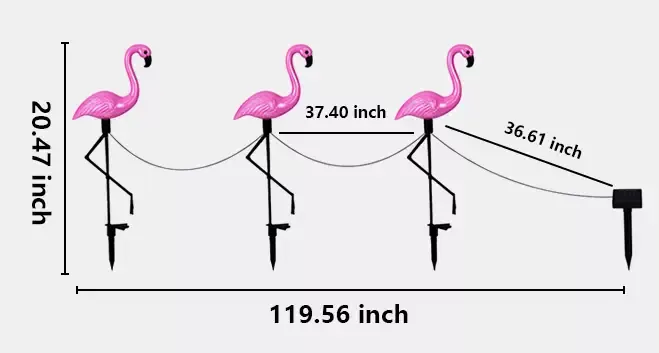 Flamingi solarne możliwość rozstawienia lamp
