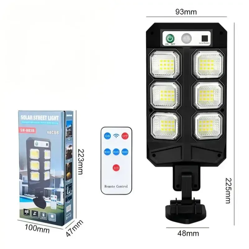 wymiary lampy ściennej solarnej SH-803