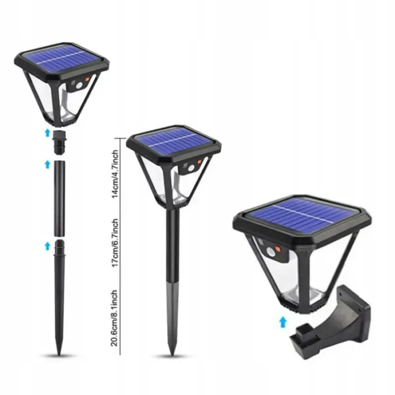 wymiary lampy ogrodowej solarnej wbijanej