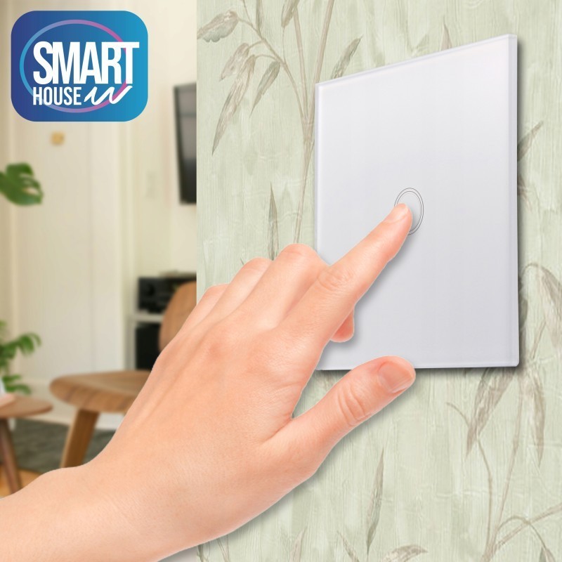 Włącznik dotykowy pojedynczy szklany seria Smart House